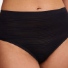Chantelle Soft Stretch Stripes Black High Waist Thong Front View